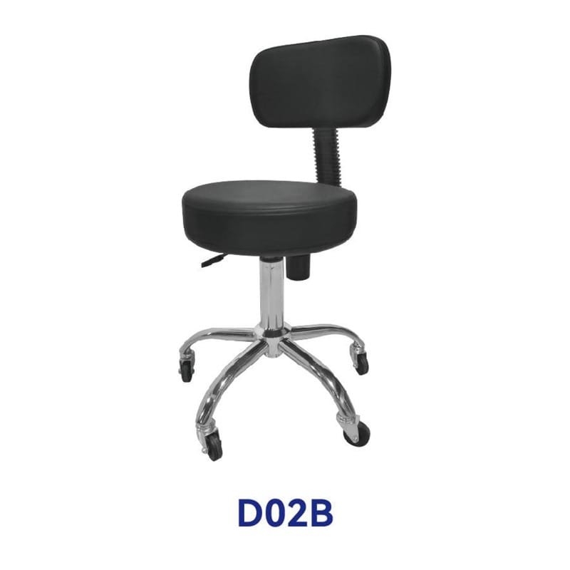 Round Stool with Backrest - Image 1