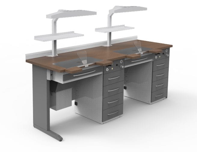TWO-PERSON DENTAL TECHNICIAN TABLE