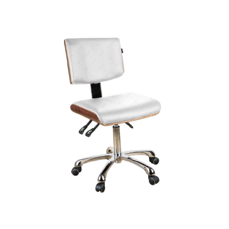 stylish stool in microfiber white PU - front side